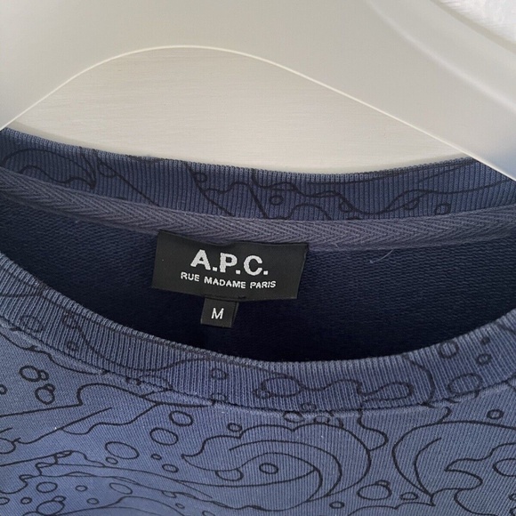 A.P.C. Rue Madame Paris Sweatshirt Jumper, Size M Medium, APC - Picture 9 of 9